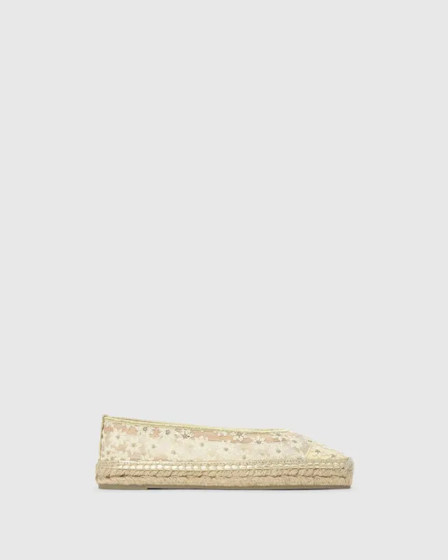 Castaner Paoli 294 ballerina wit goud borduursel