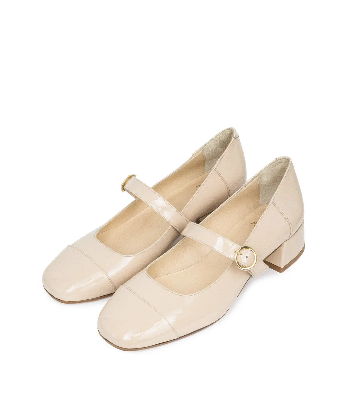 Finsbury Melissa pumps nude lakleer bandje 3 cm