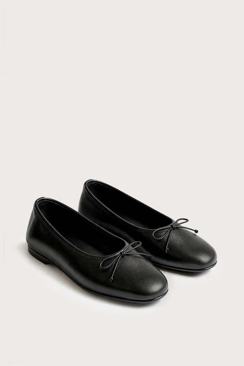 Bryan Stepwise Alessia ballerina zwart leer strik