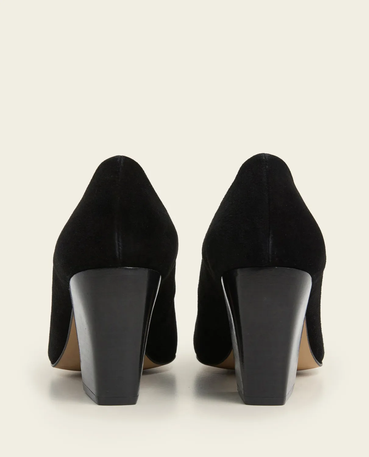 Flattered Angelina 65 suède pumps zwart blokhak