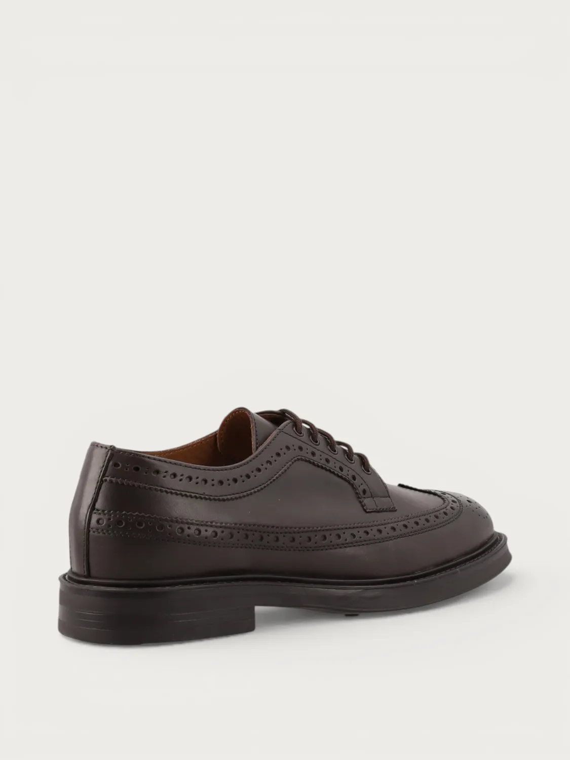 Frau Verona donkerbruine leren veterschoenen wing-tip heren