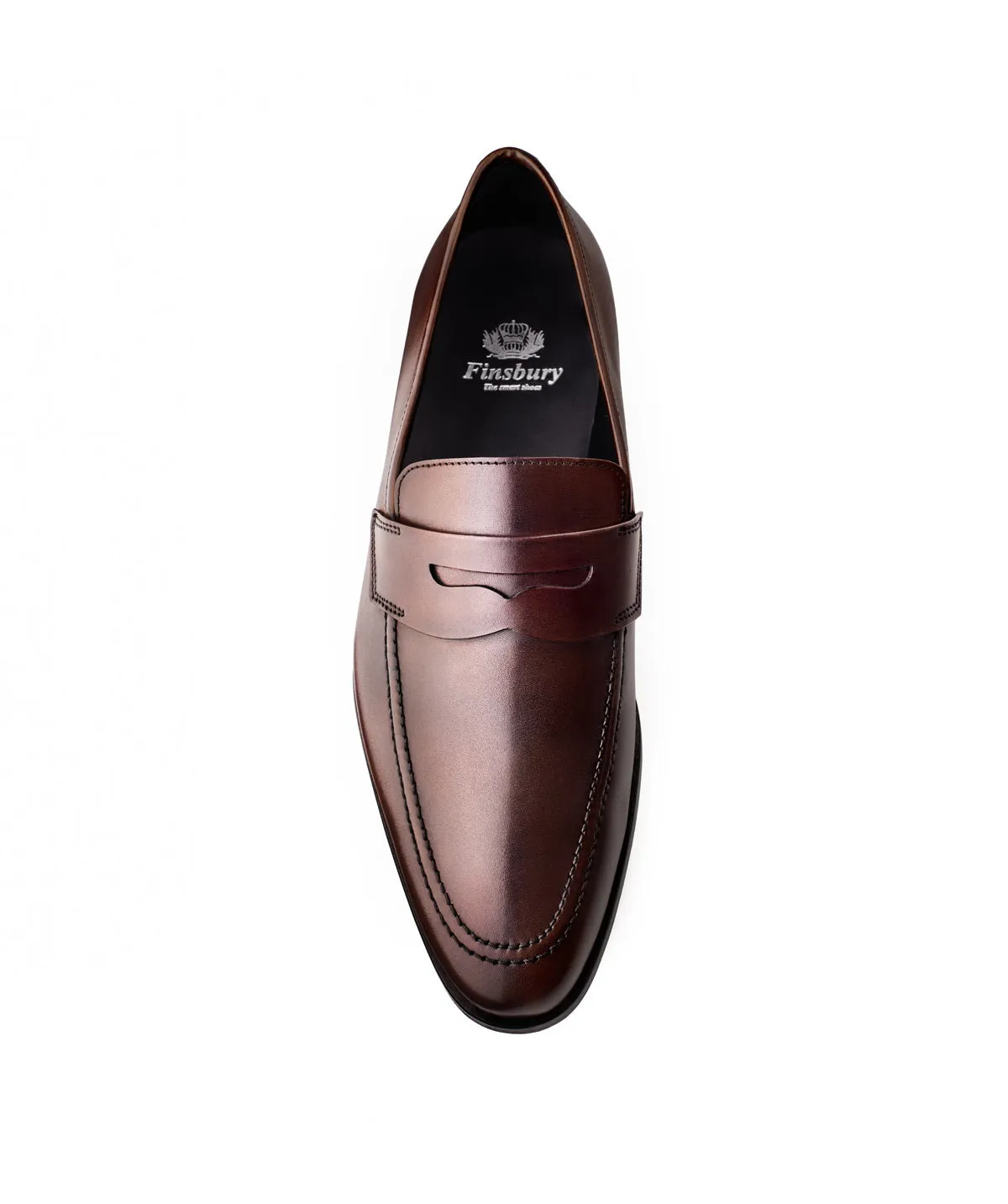 Finsbury Luton bruine loafers kalfsleer