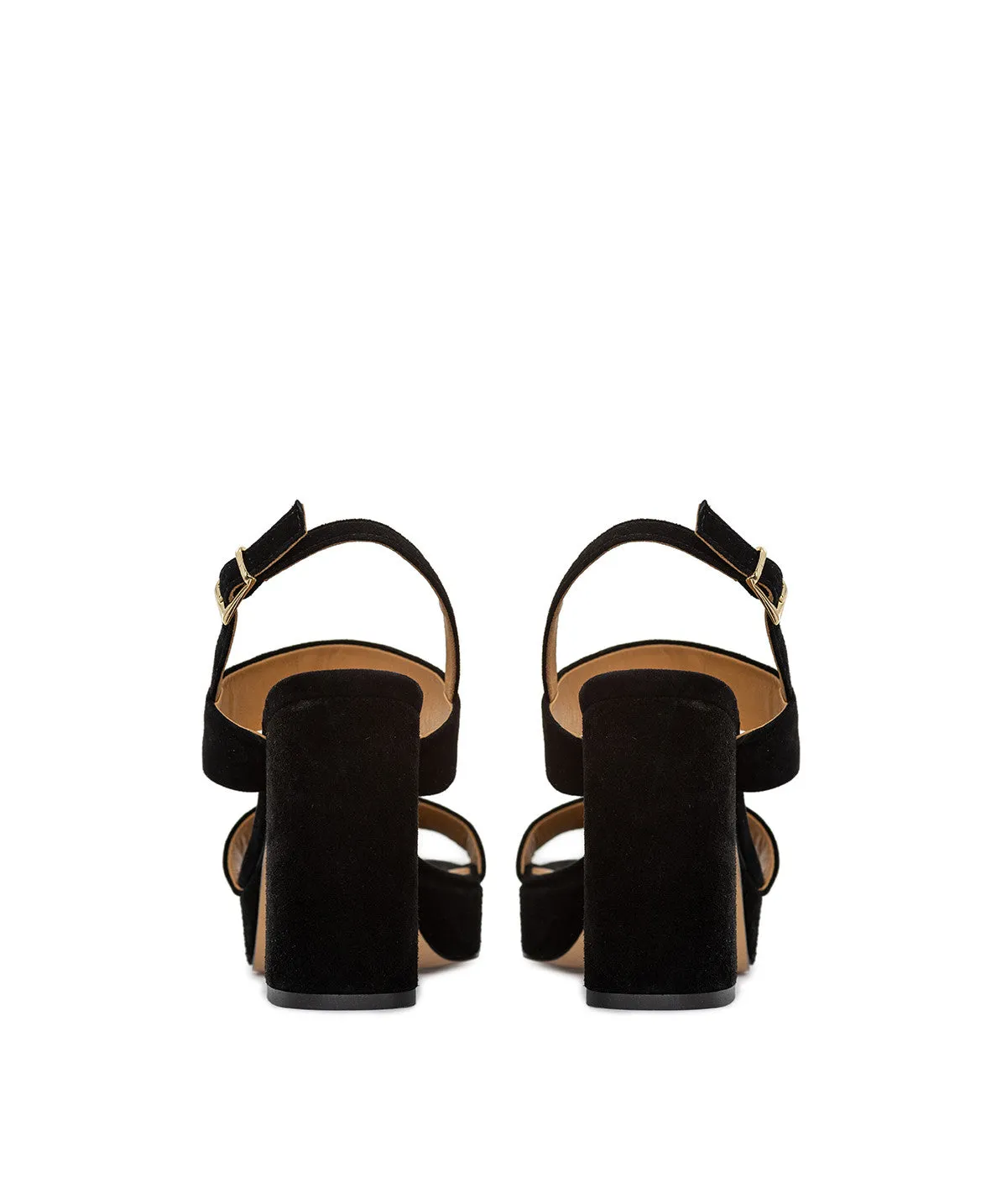 Finsbury Janis zwarte sandalen blokhak fluweel