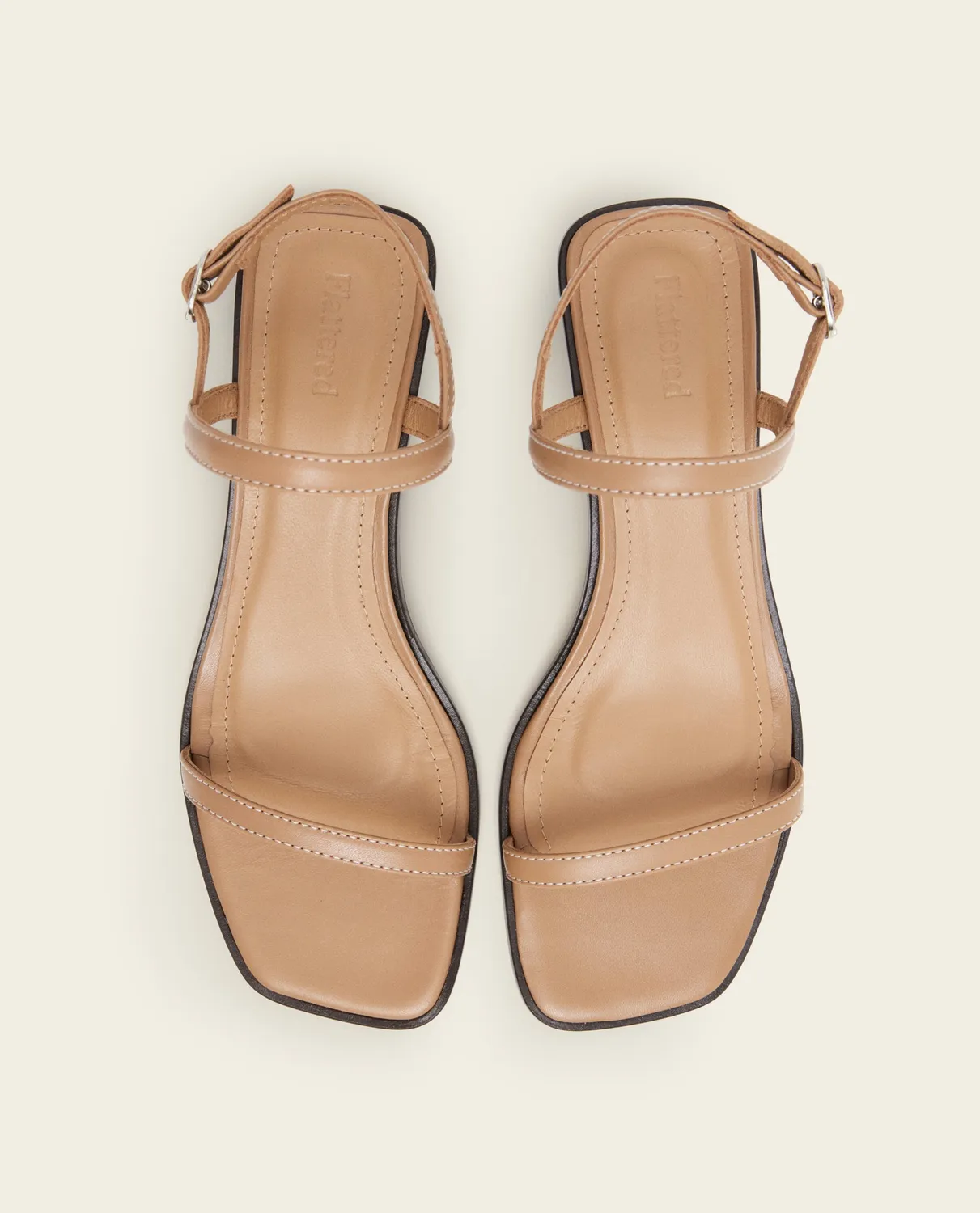 Flattered Juno sandaal cognac leer met hak