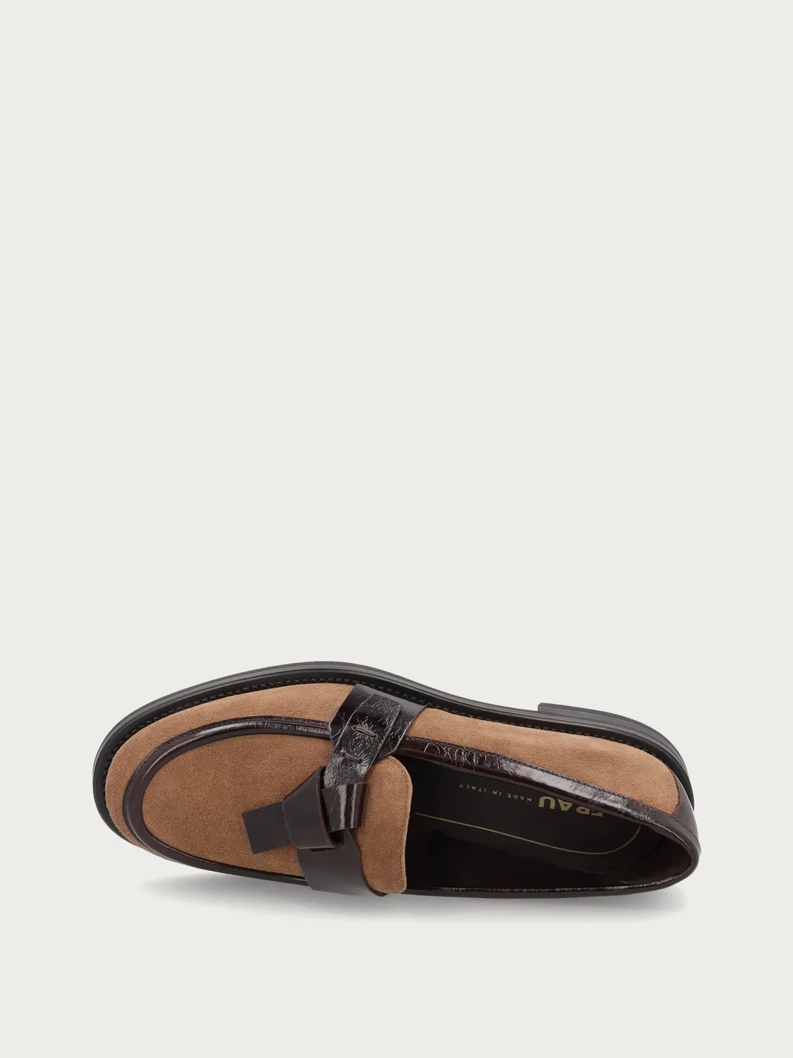 Frau Verona beige suède loafers strik dames