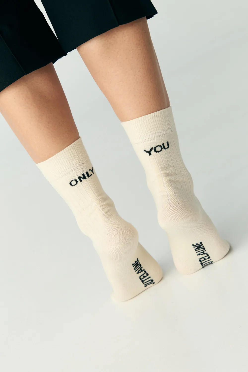 Jutelaune Only You Sokken wit bio-katoen statement