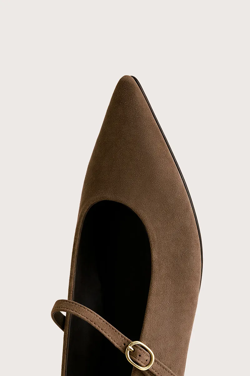 Bryan Stepwise Marlo ballerina's mocha leer punt