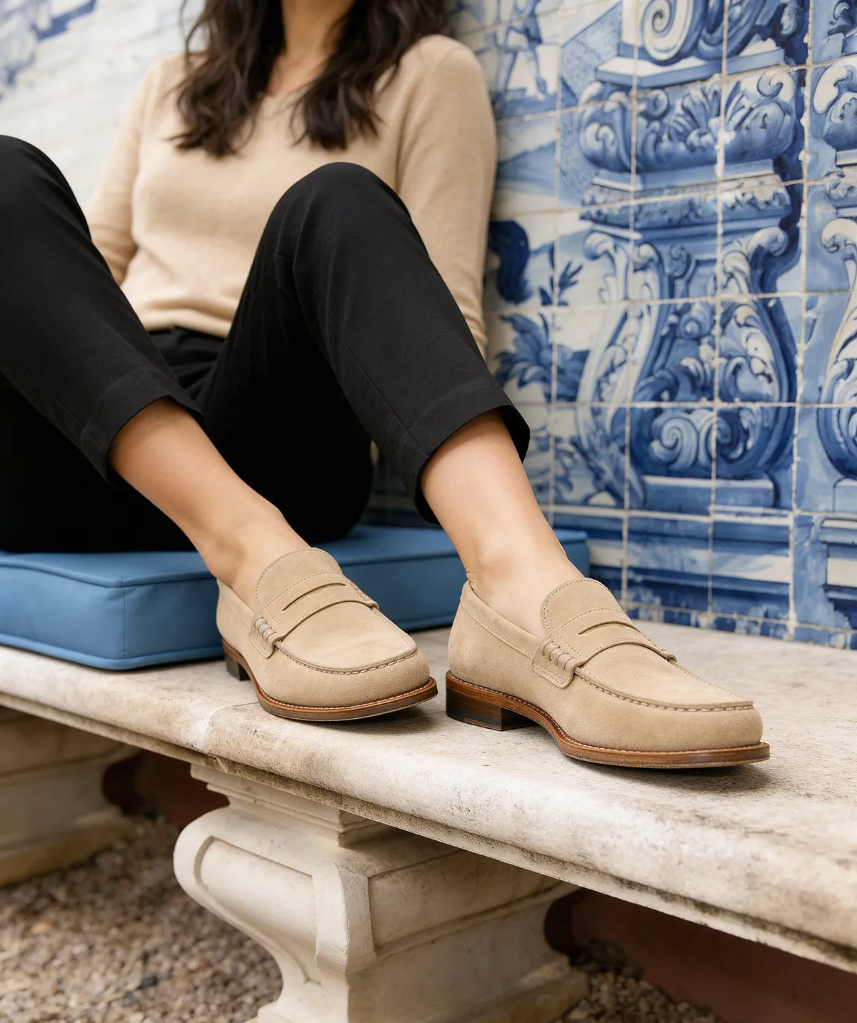 Finsbury Tiffany loafers beige amber leer