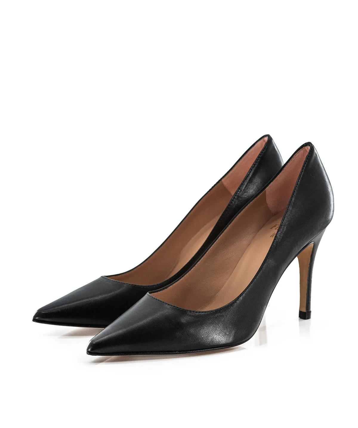 Finsbury Manon pump zwart suède 8 cm hak leren zool