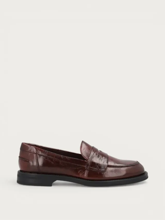 Frau Verona bordeaux leren loafers dames glad