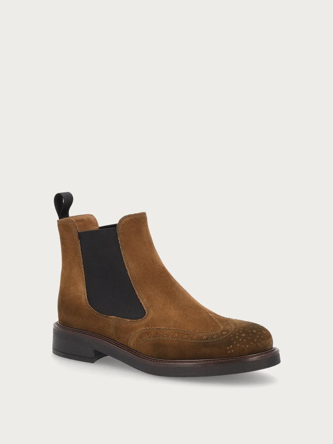 Frau Verona Beatle boots suède cognac wing-tip
