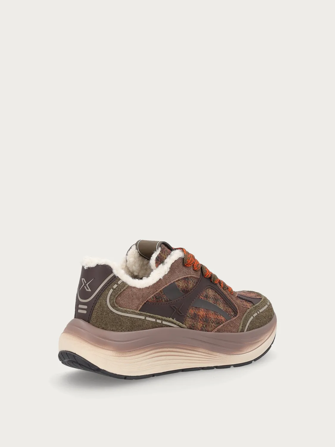 Frau Cross Hybrid sneakers bruin leer-stof