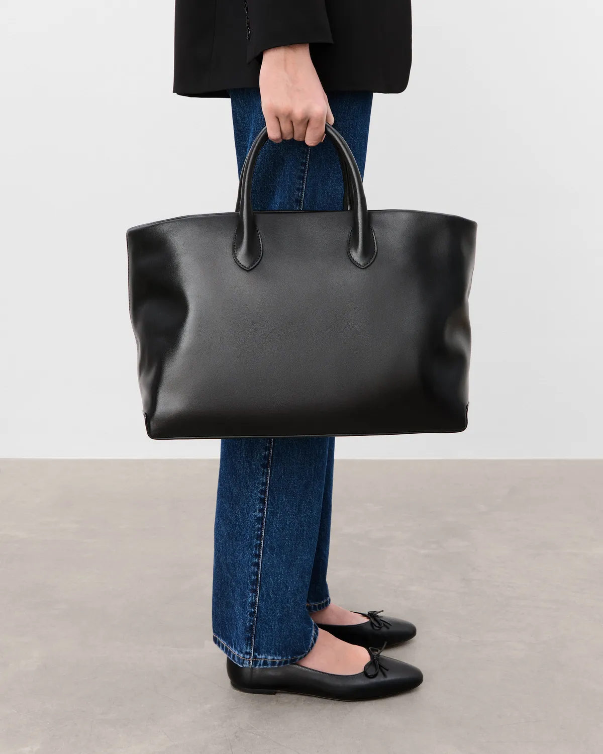 Flattered Lola tote zwart leer onesize
