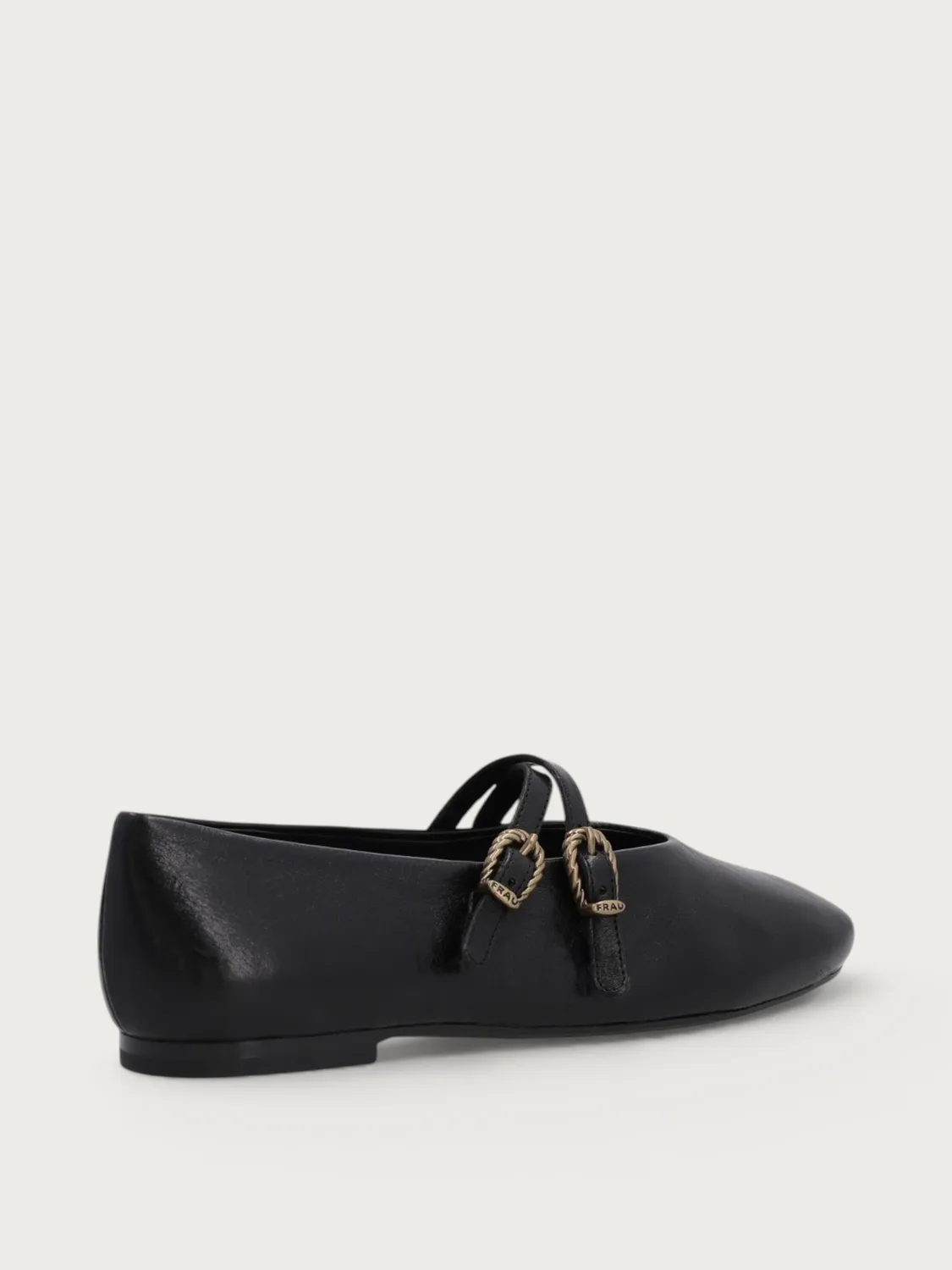Frau Verona ballerina's zwart leer vintage