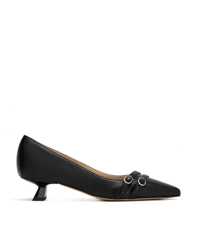 Finsbury Noemie pumps zwart leer bandjes elegante hak