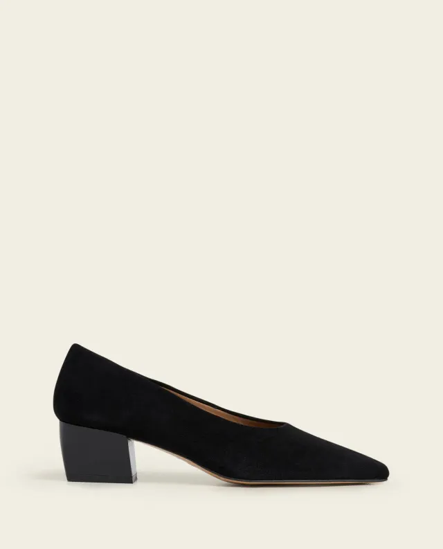 Flattered Angelina 30 pumps zwart suède blokhak