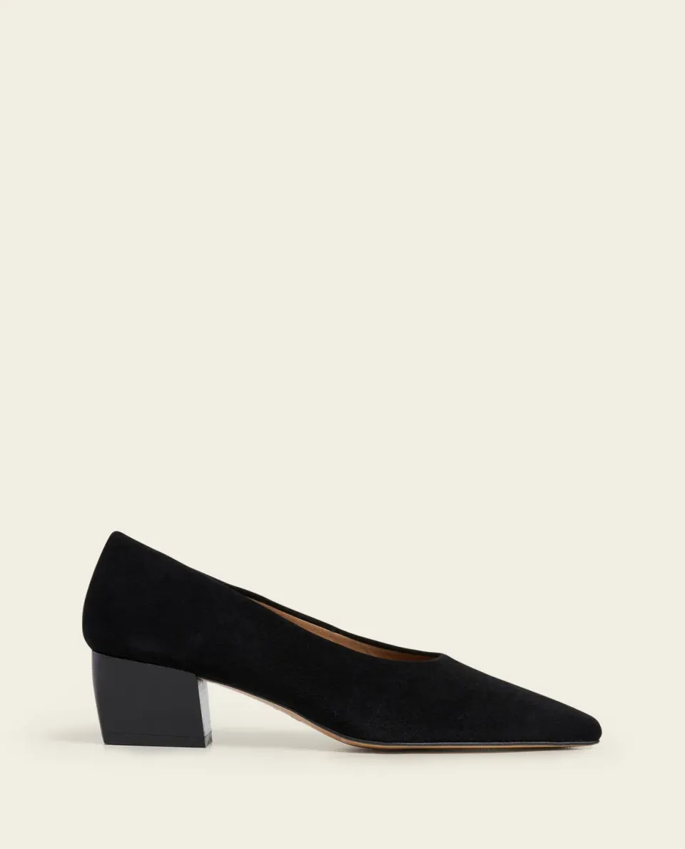 Flattered Angelina 30 pumps zwart suède blokhak