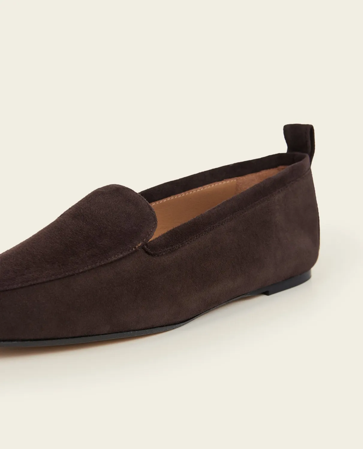 Flattered Cajsa loafers chocolade suède leer
