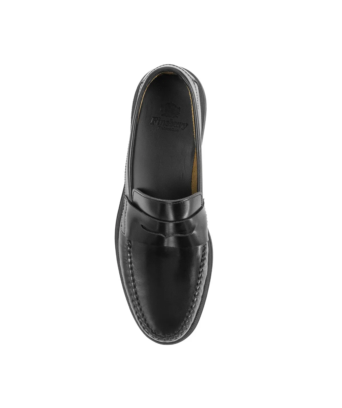 Finsbury EDUARDO zwarte loafers glad leer rubber zool