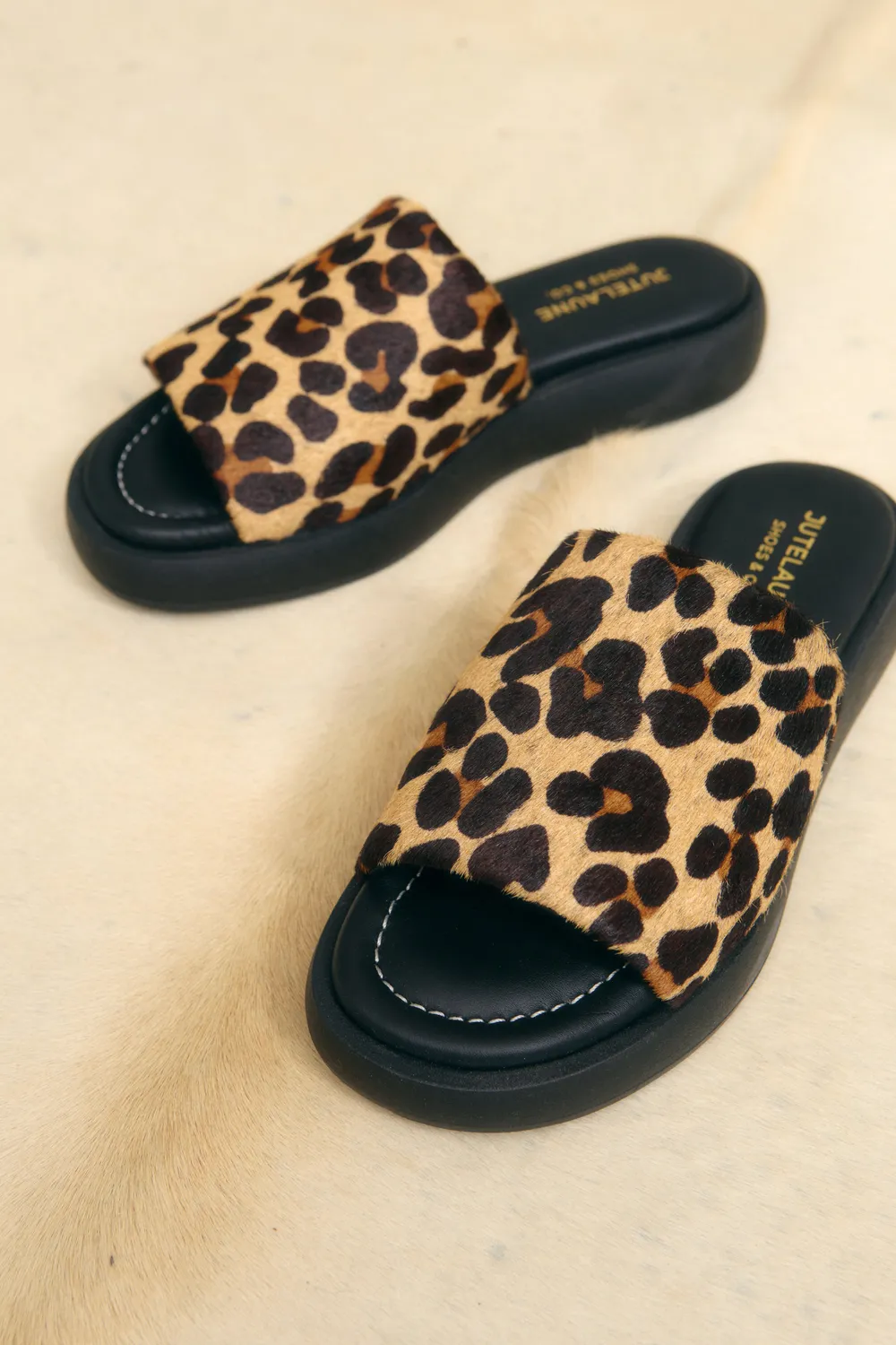 Jutelaune Emilie Leopard Sandalen luipaard nappa leer