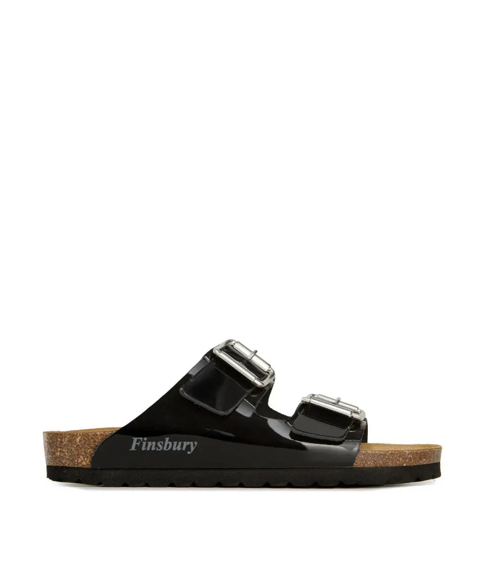Finsbury Aurelie sandalen zwart lak casual chic