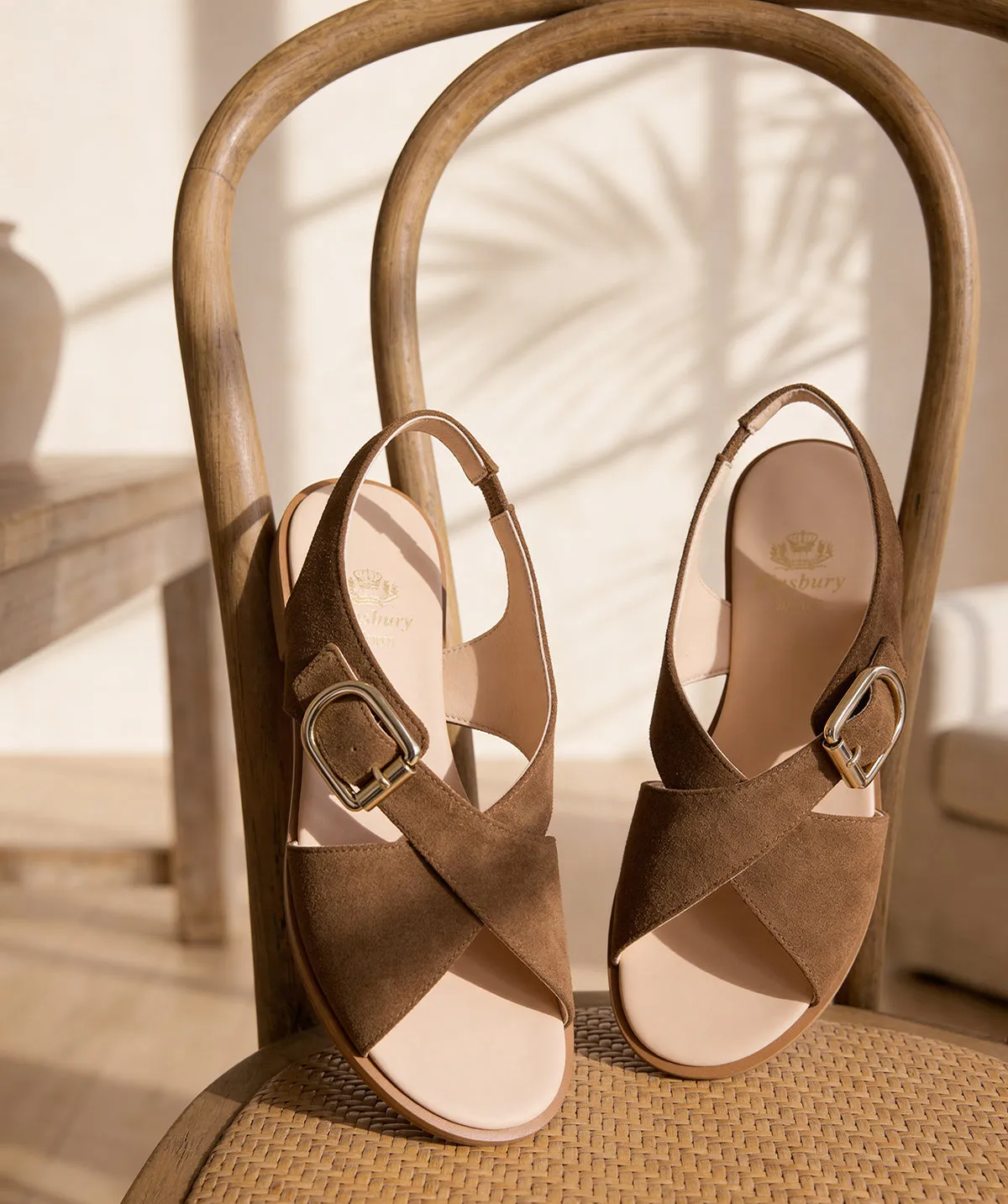 Finsbury Colette Hazelnut sandalen lichtbruin leer
