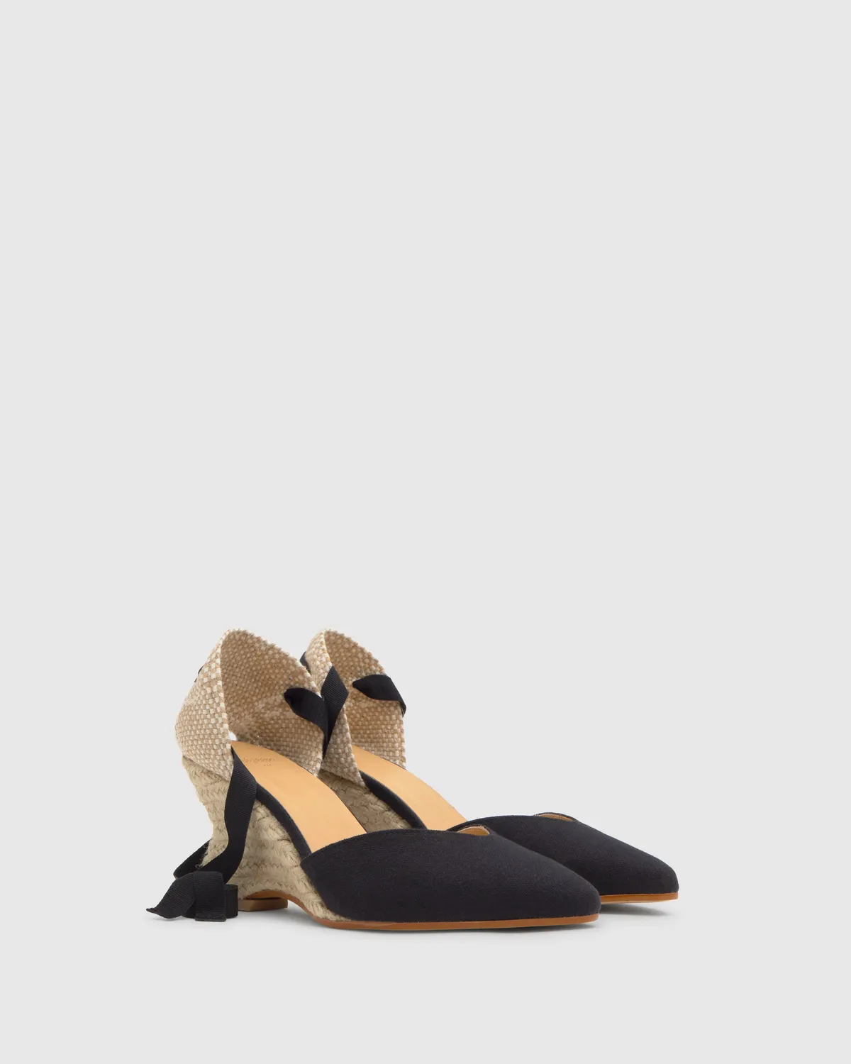 Castaner Jud JUD/300 espadrilles zwart linnen hoge hak