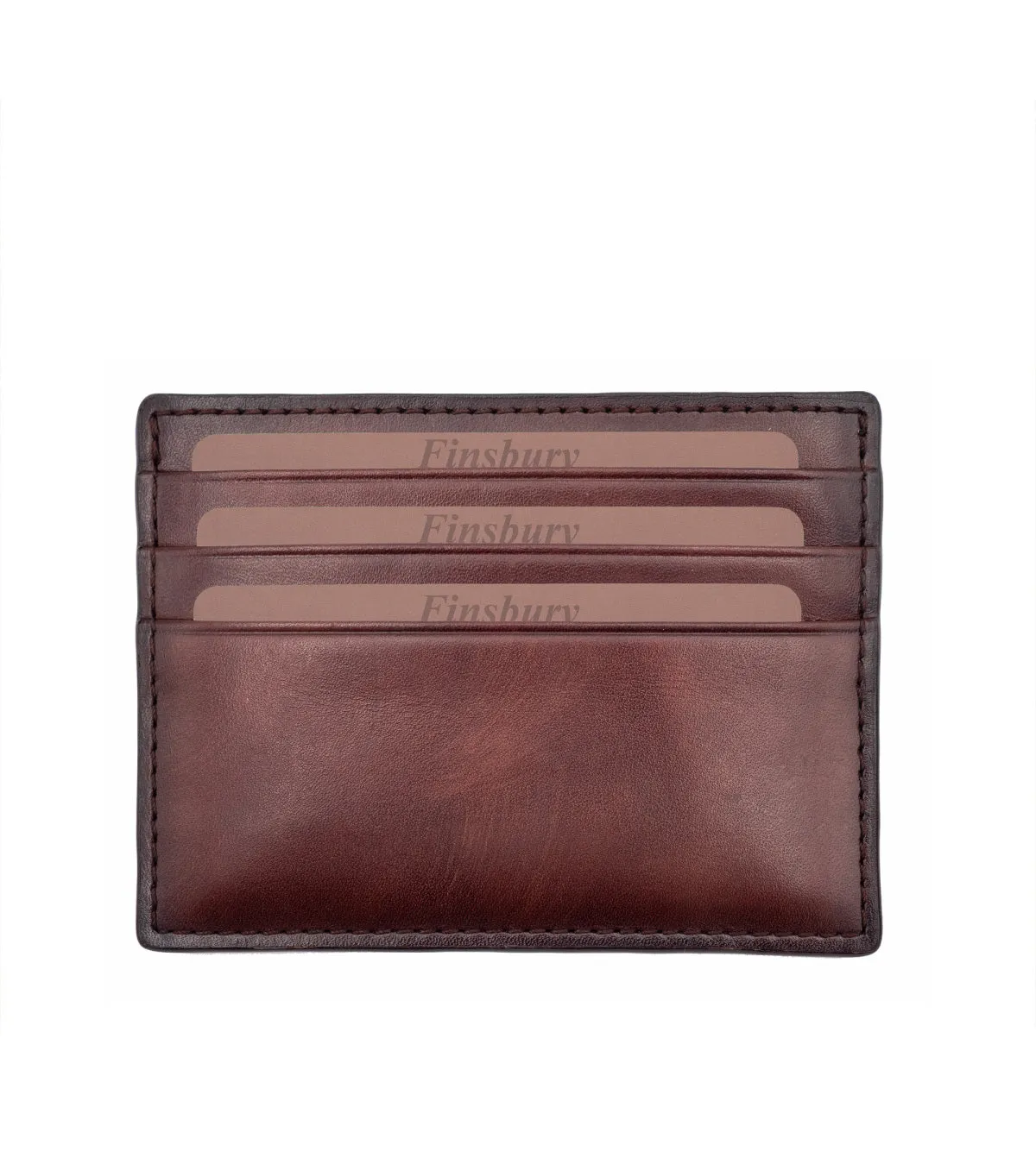 Finsbury kaarthouder bruin patina leer