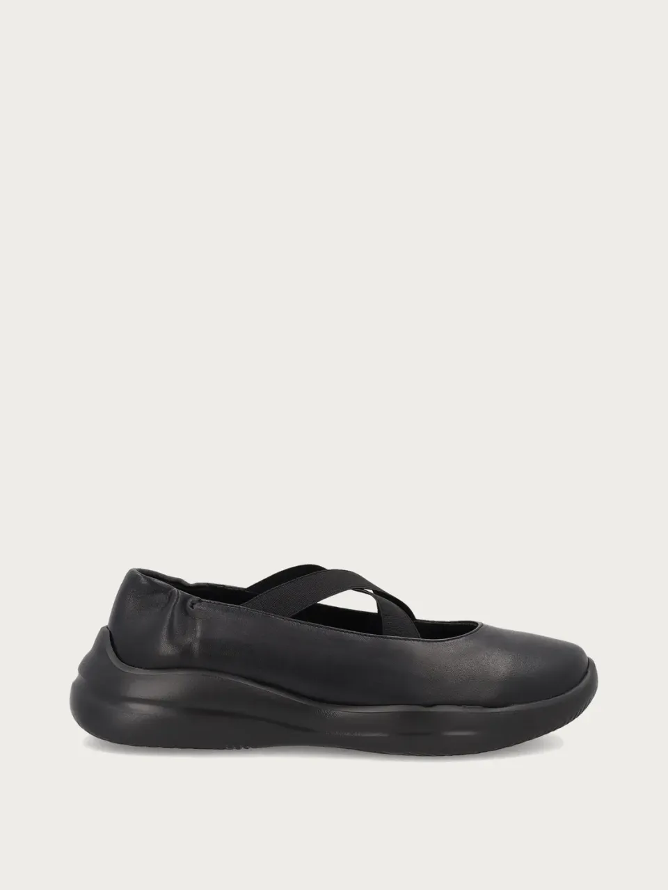Frau Comfort zwarte leren ballerina sneakers dames elastiek