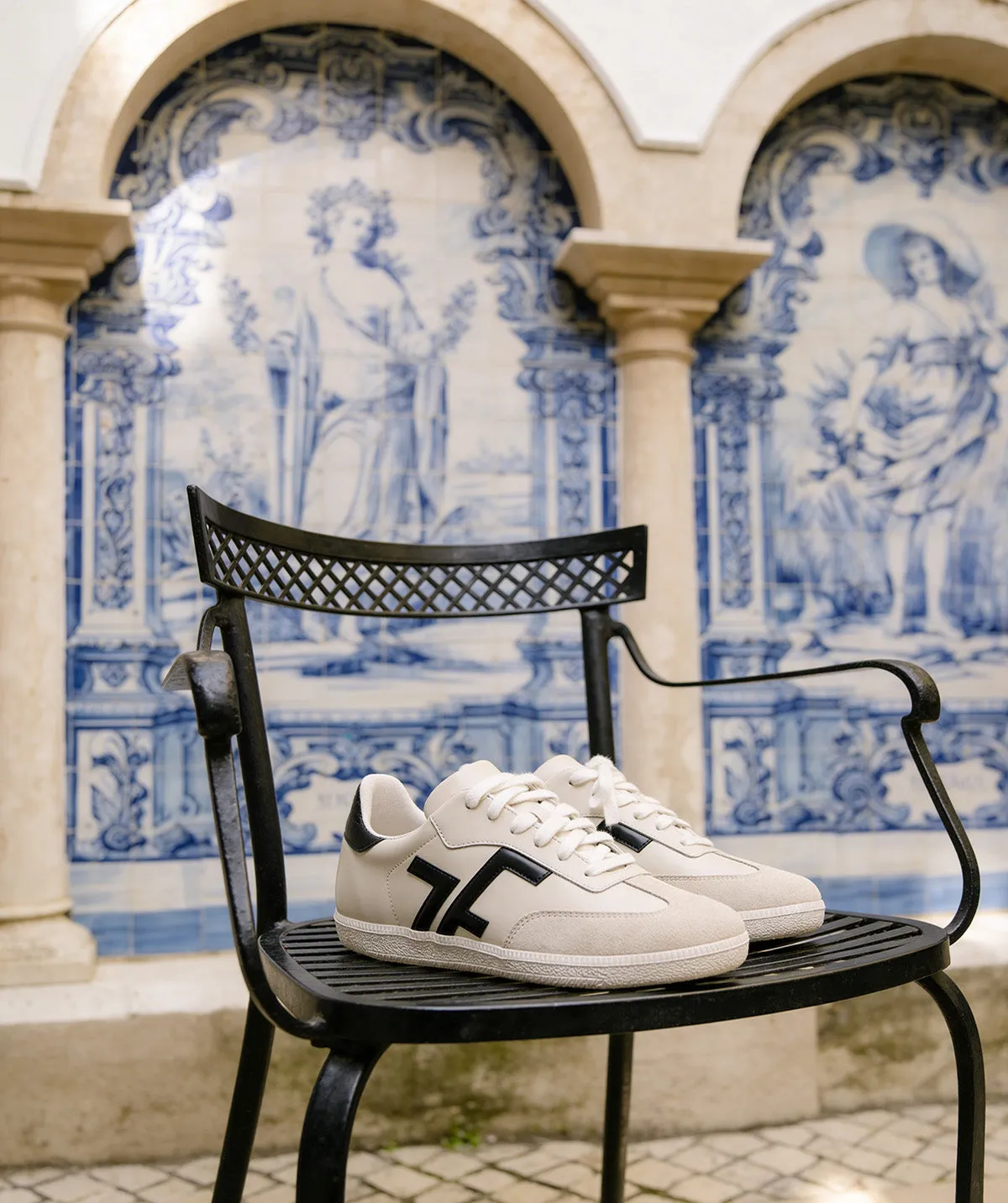 Finsbury MATHILDE sneakers crème zwart leer dames