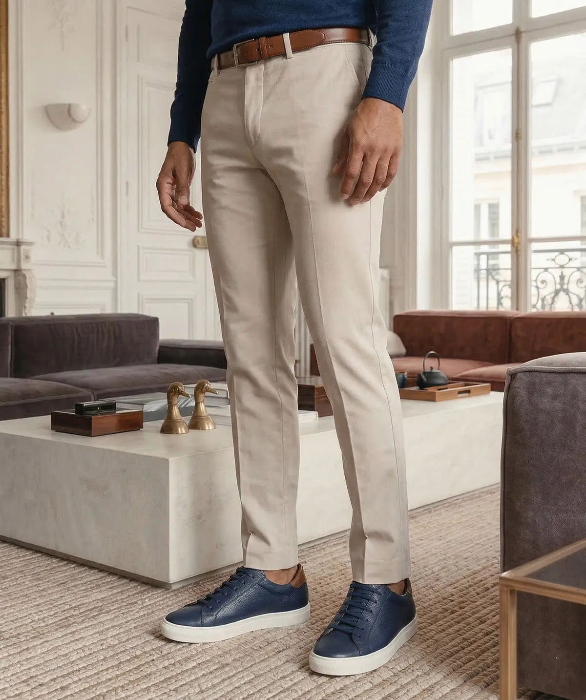 Finsbury Murphy sneakers navy generfd leer Strobel