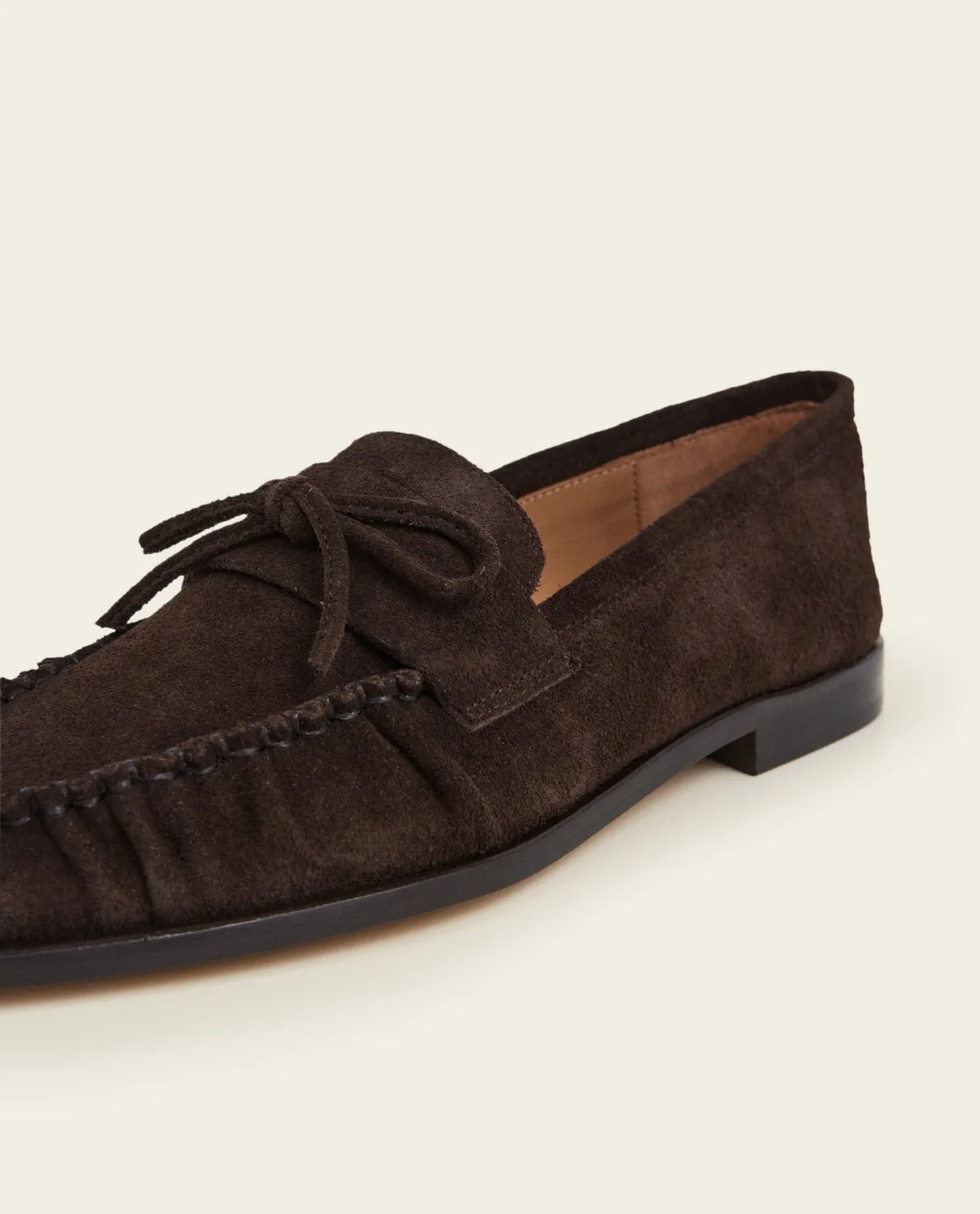 Flattered Dylan loafers chocolate suède strik