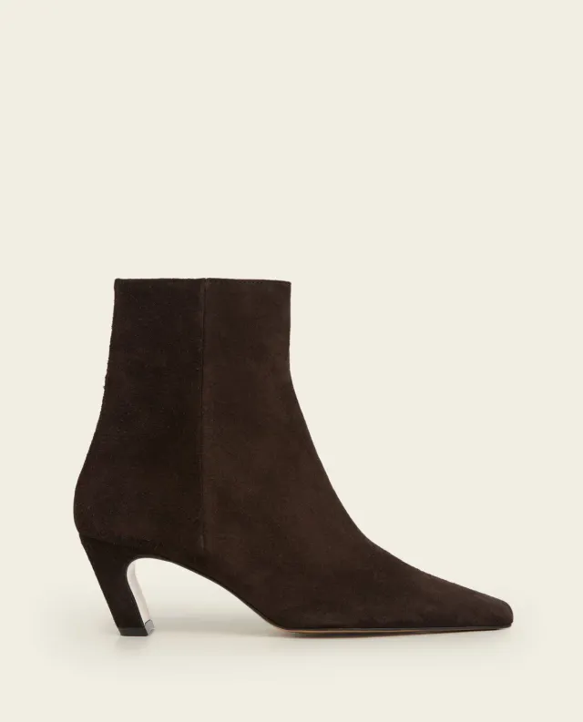 Flattered Xena Suede Chocolate laarzen bruin 5,5 cm hak