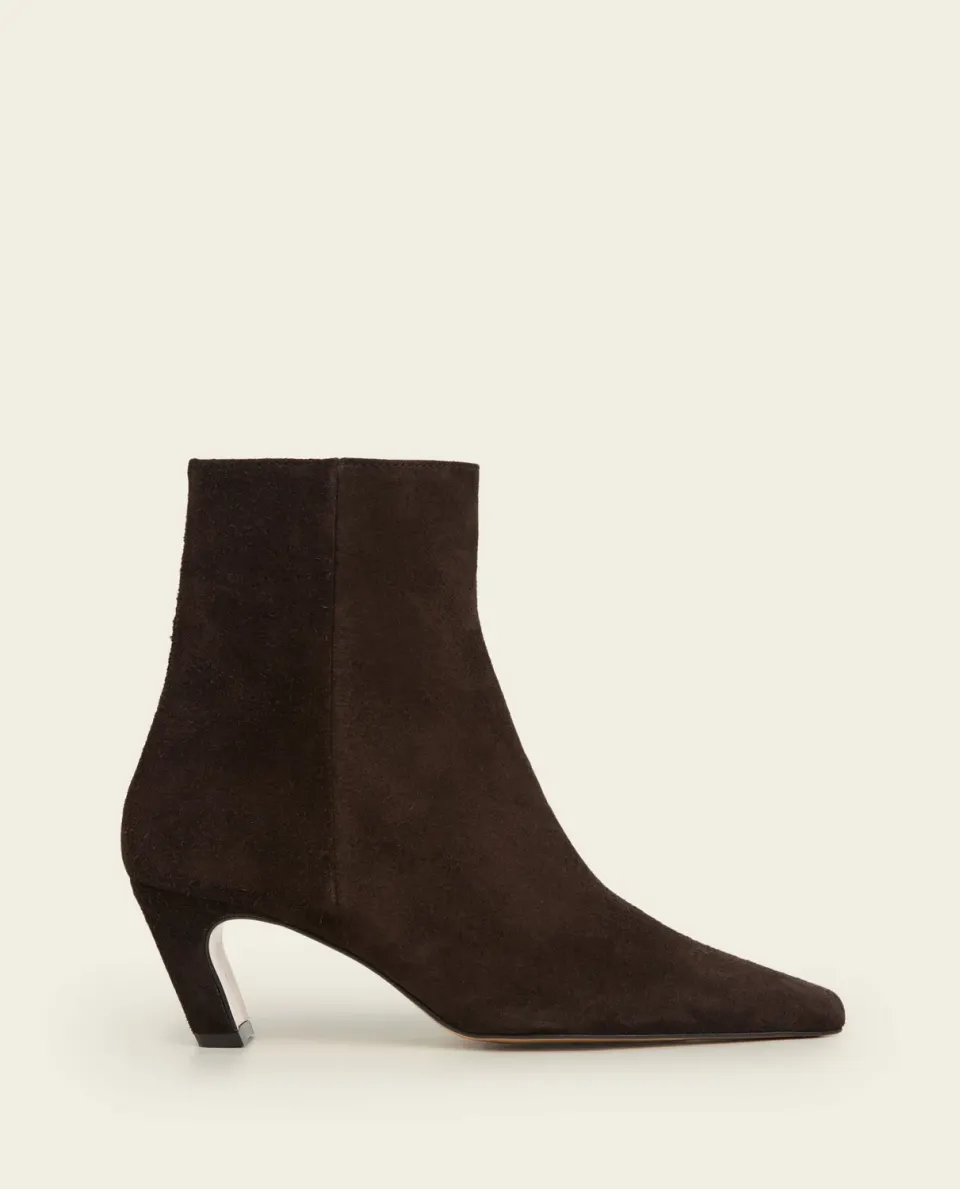 Flattered Xena Suede Chocolate laarzen bruin 5,5 cm hak
