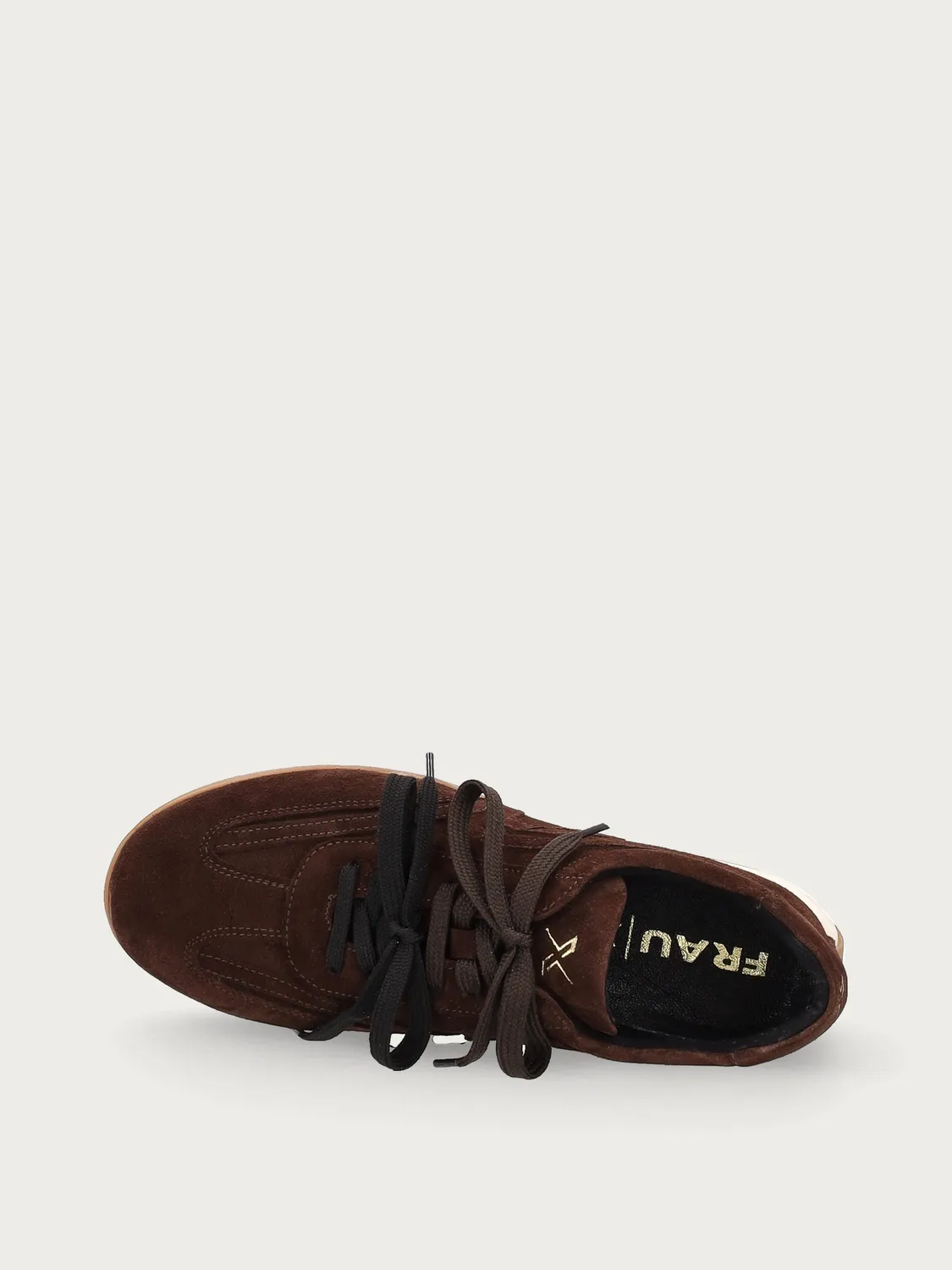 Frau Cross Hybrid dames sneakers bruin suede slim