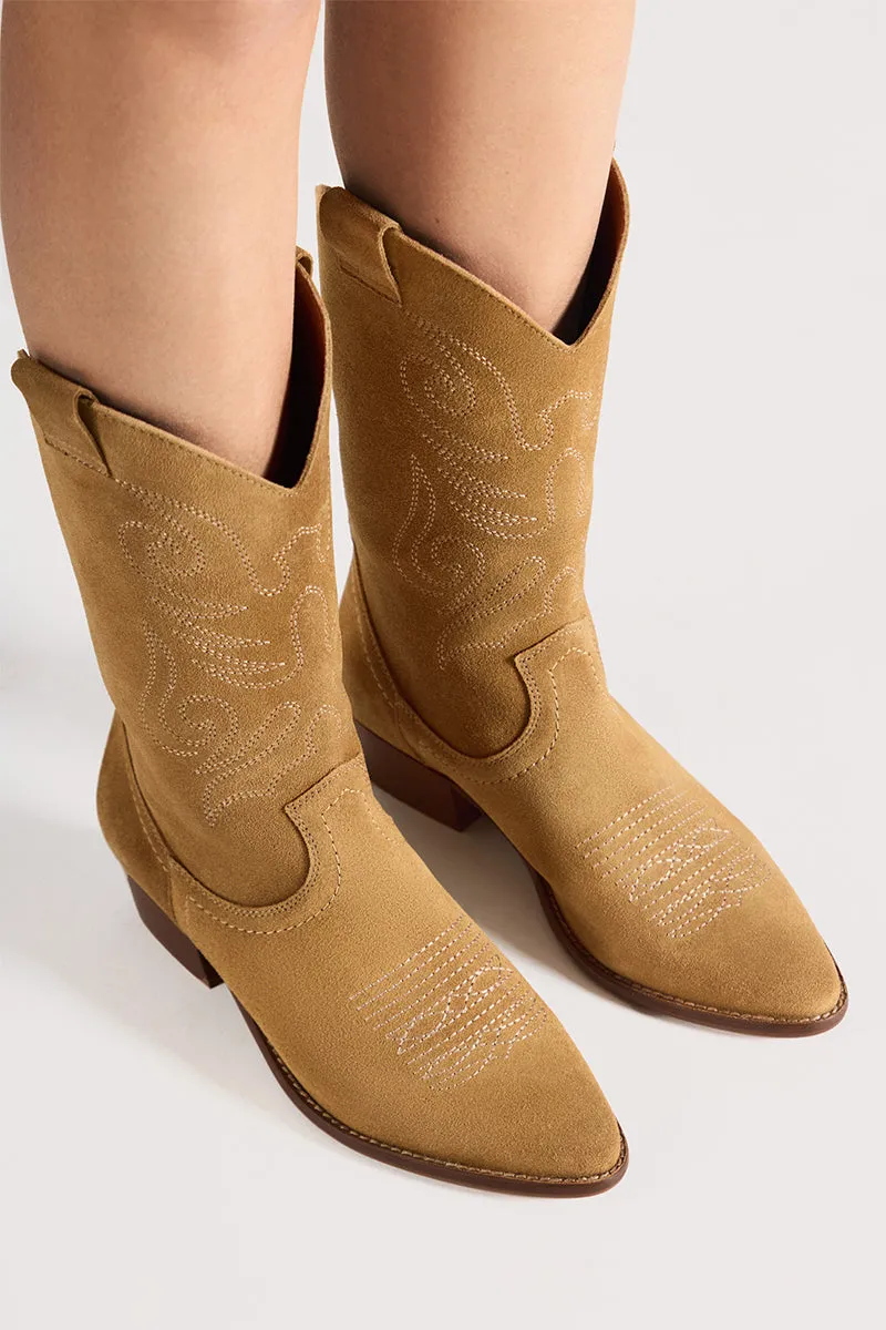 Bryan Stepwise Jandra cowboylaarzen camel leer