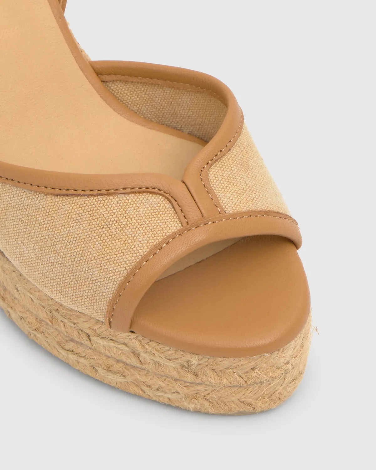 Castaner Brigitte sandalen oker canvas sleehak 11 cm