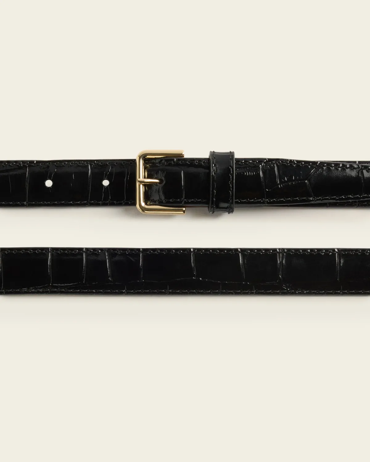 Flattered Barbara Belt riem zwart croco leer