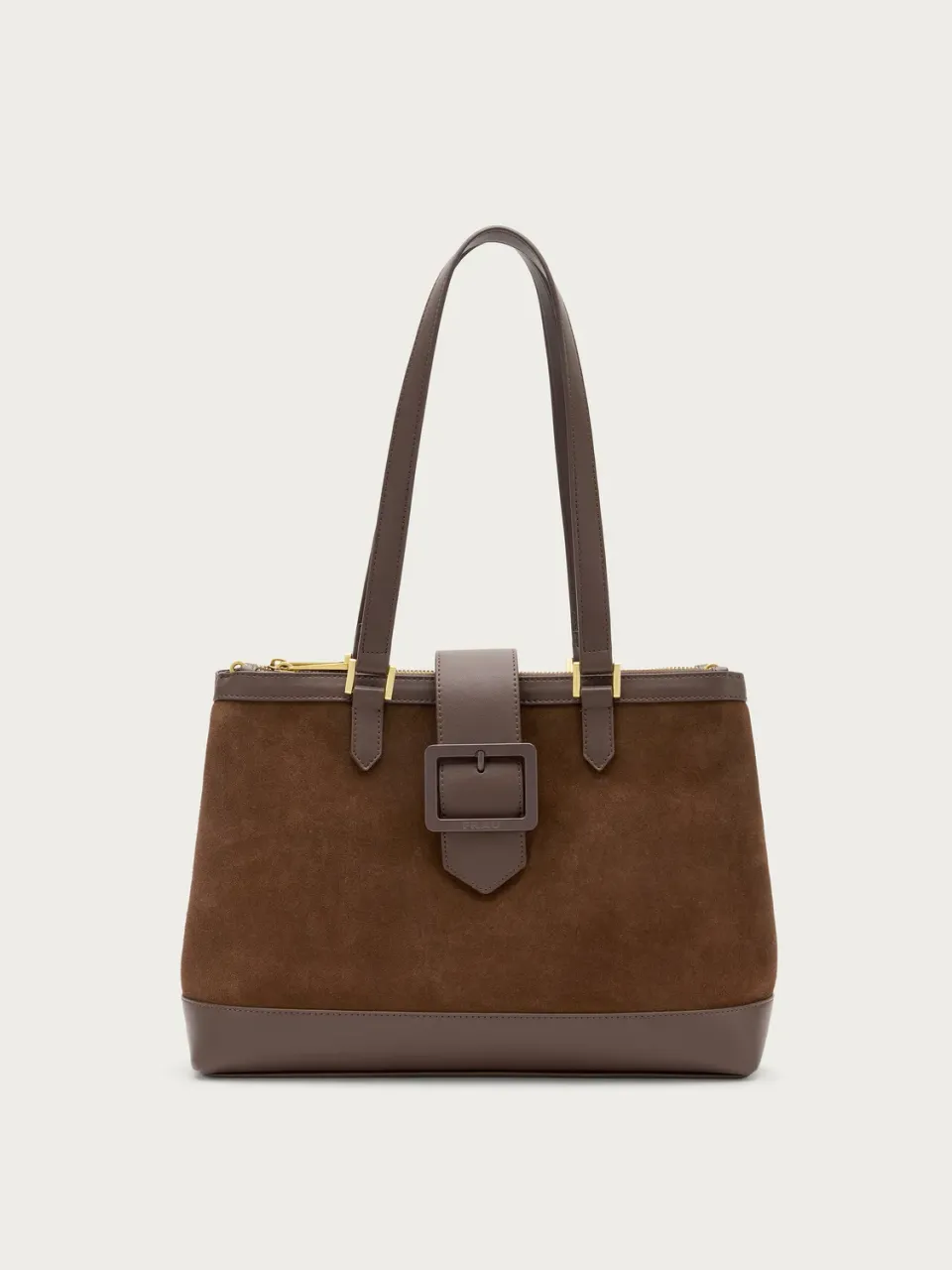 Frau Grote Shopper Suède Bruin Handtas