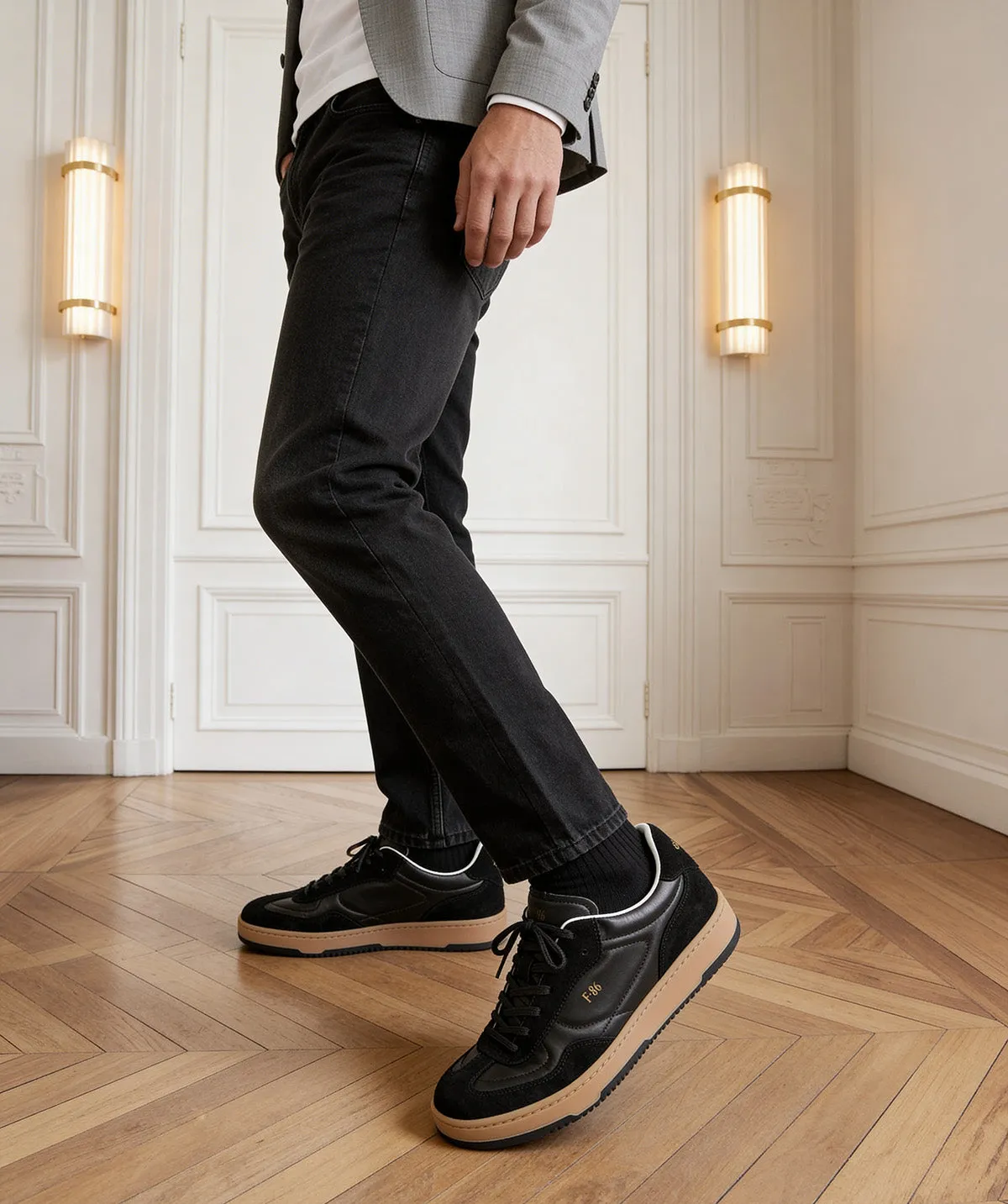 Finsbury Jules sneakers zwart leer