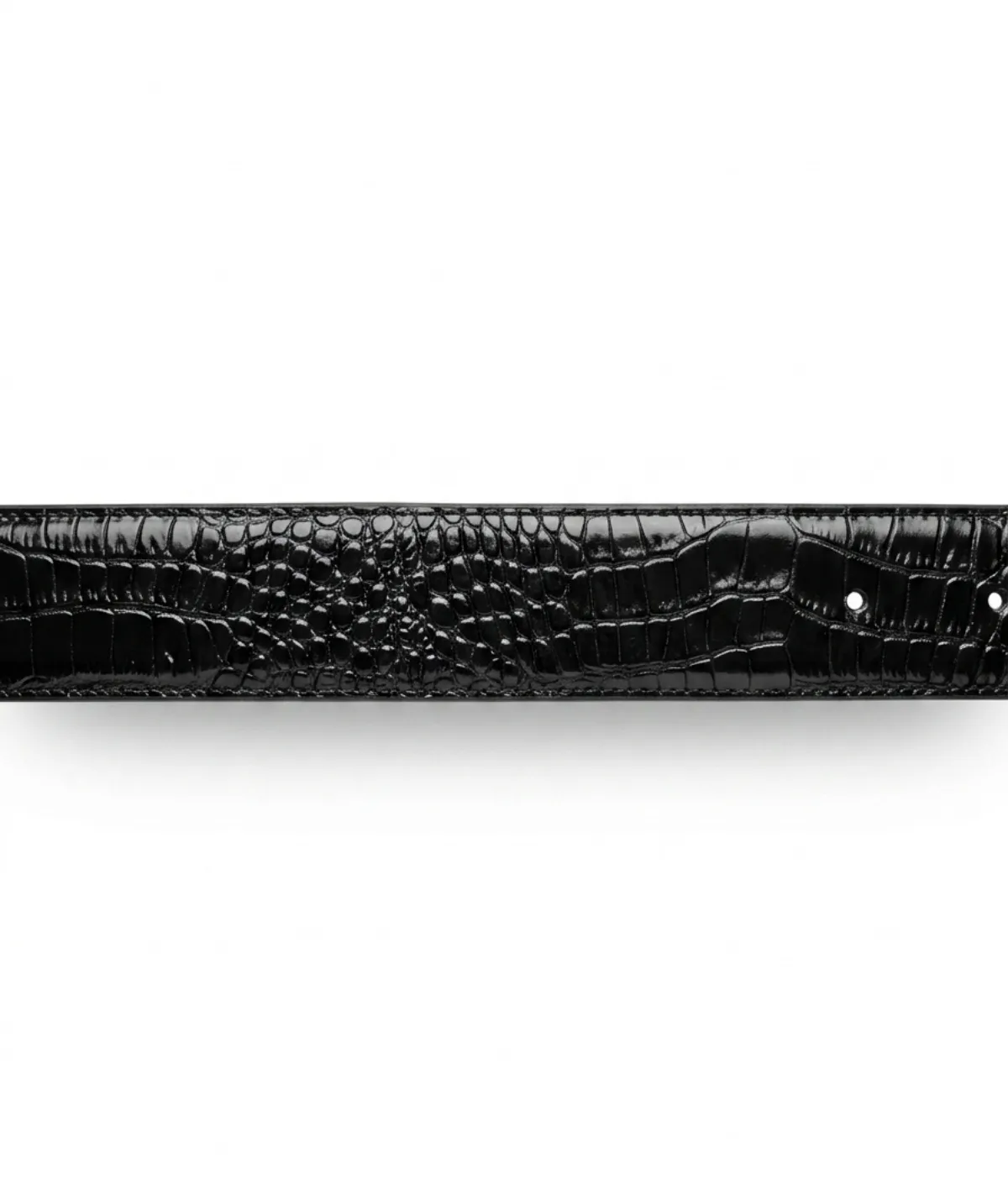 Finsbury Croco riem leer zwart 100 cm crocoprint