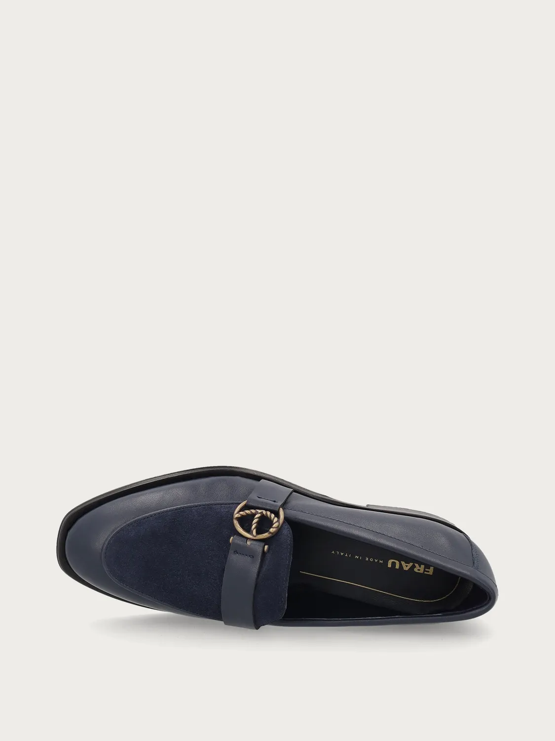 Frau Verona blauwe leren loafers suède dames