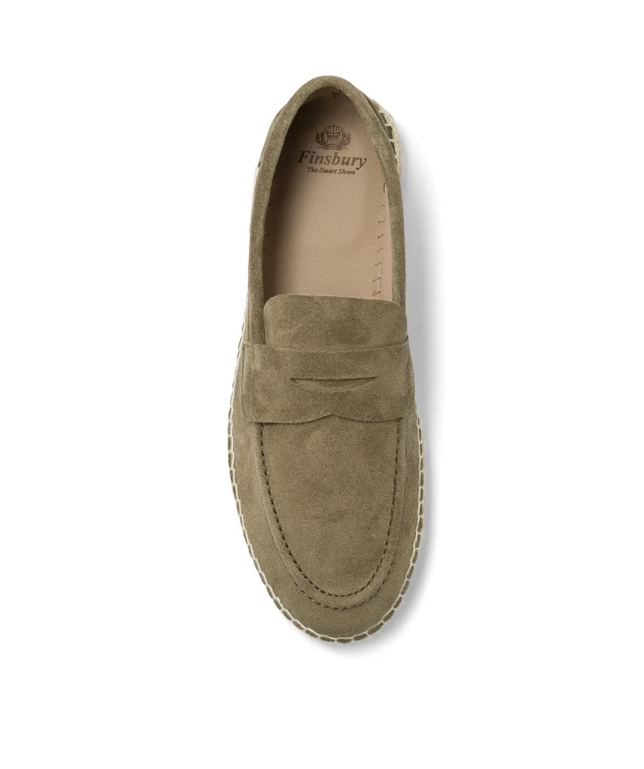 Finsbury NEVADA loafers olijfgroen suède espadrillezool