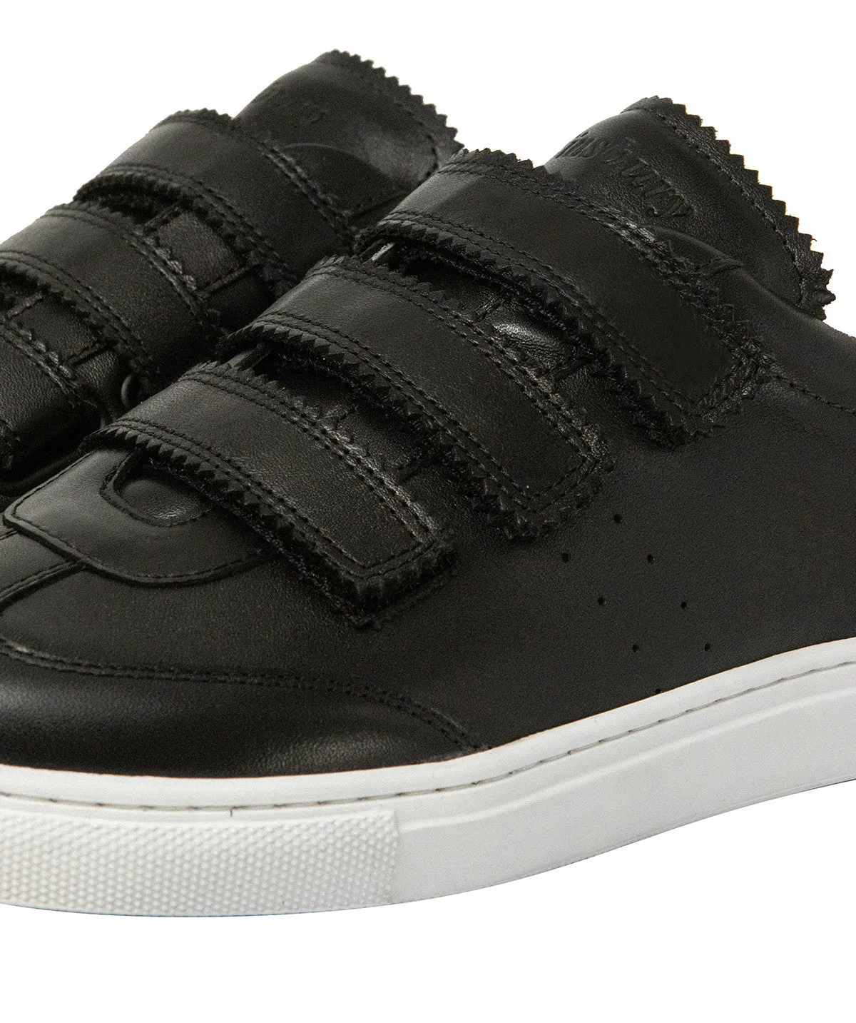Finsbury Carolina sneakers zwart leer klittenband