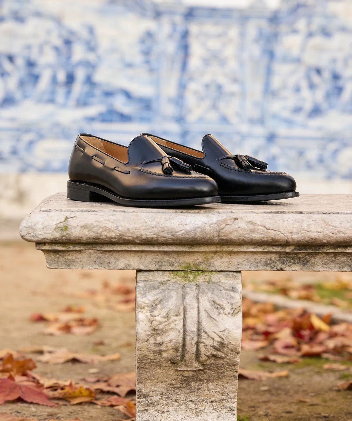 Finsbury Olden loafer zwart leer kwast