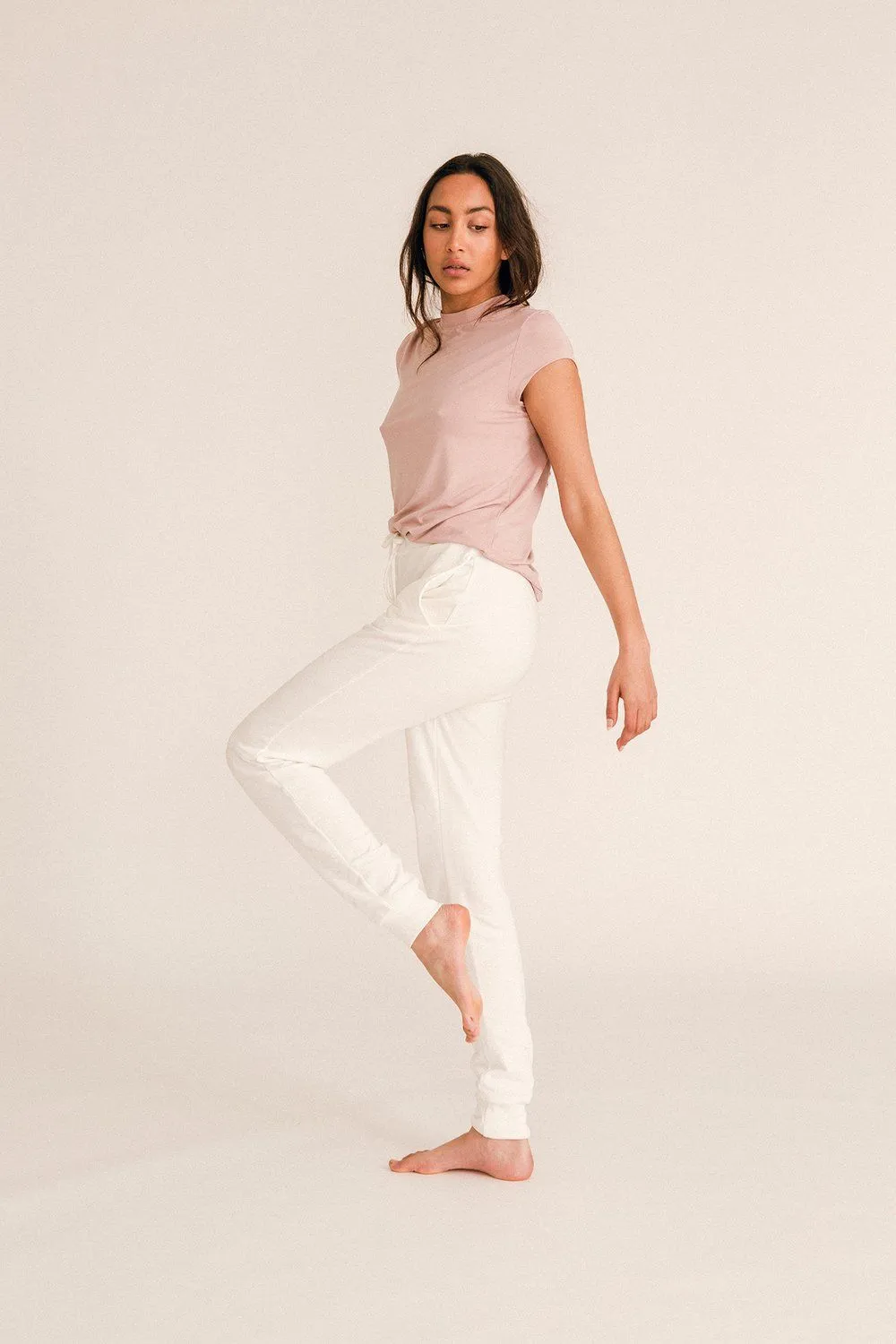 Jutelaune Cream Joggers joggingbroek crème bio-katoen