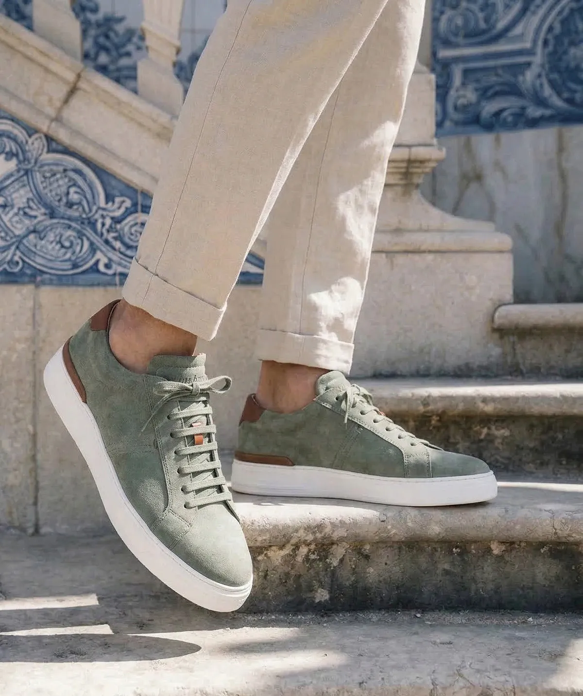 Finsbury Riva sneakers groen suède heren