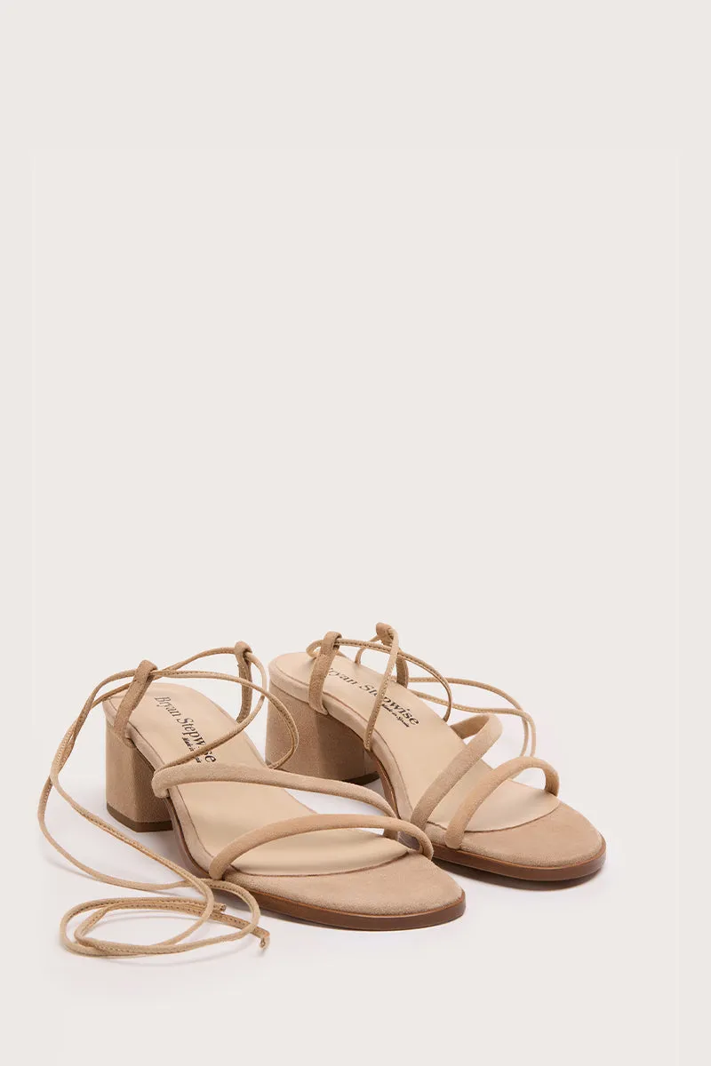 Bryan Stepwise Grecia Beige sandaal leer enkelbandje hak