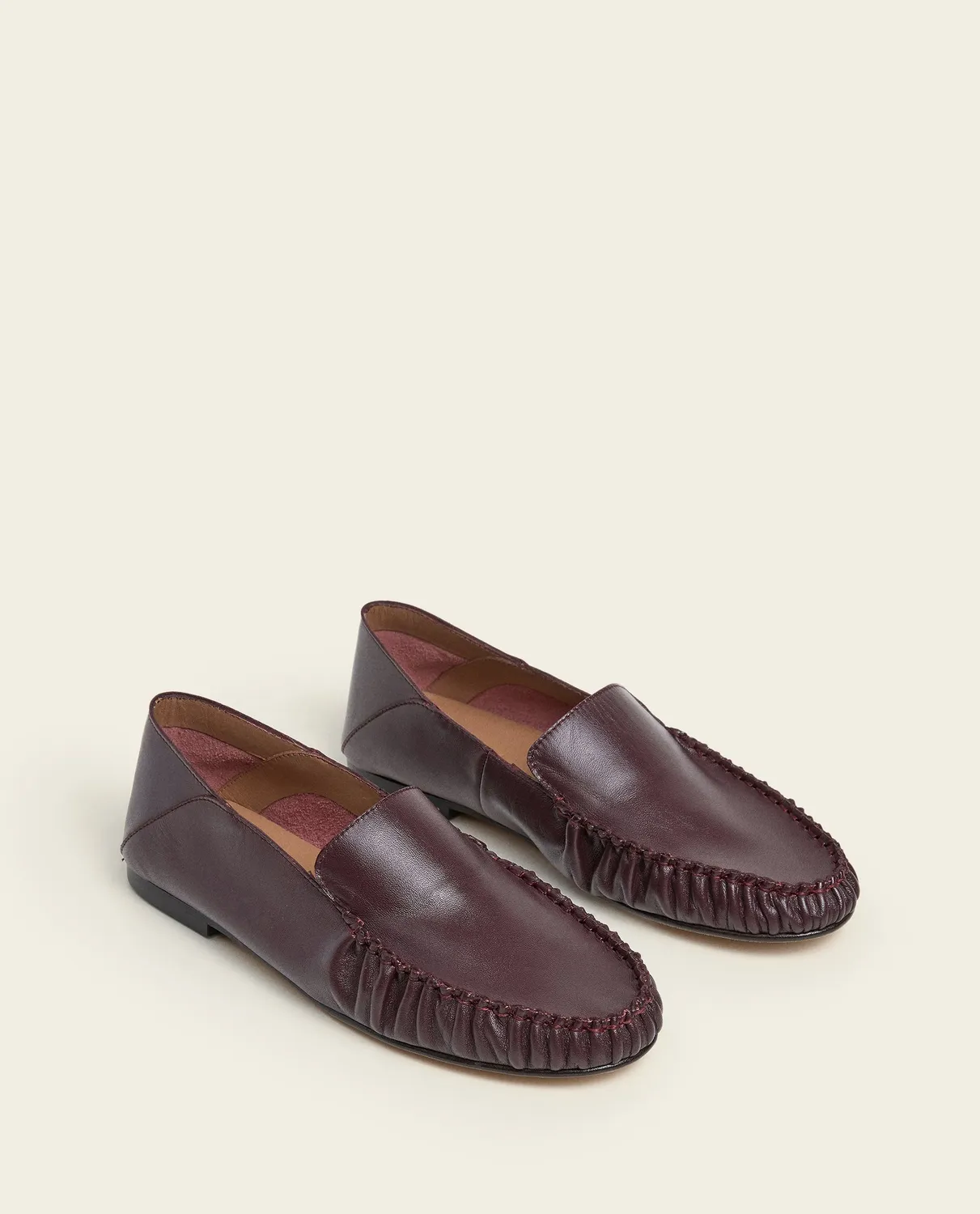 Flattered Bon Bon loafer leer burgundy instapper