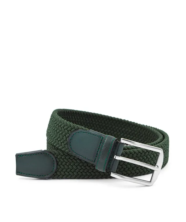 Finsbury Braided Belt gevlochten riem groen 3,2 cm